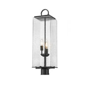 3 Light Outdoor Post Mount Fixture-Clear Seedy