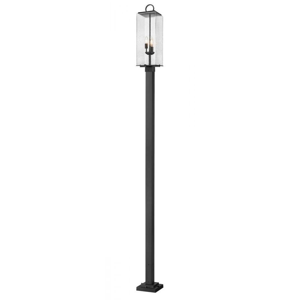 3 Light Outdoor Post Mounted Fixture-Clear Seedy