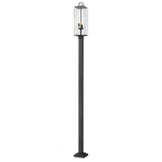3 Light Outdoor Post Mounted Fixture-Clear Seedy