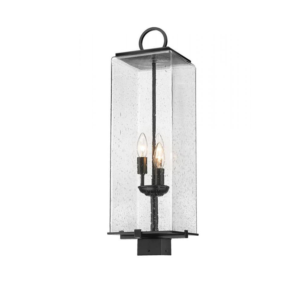 3 Light Outdoor Post Mount Fixture-Clear Seedy