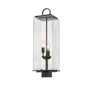 3 Light Outdoor Post Mount Fixture-Clear Seedy