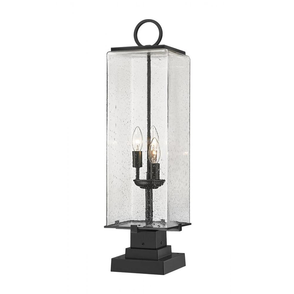 3 Light Outdoor Pier Mounted Fixture-Clear Seedy