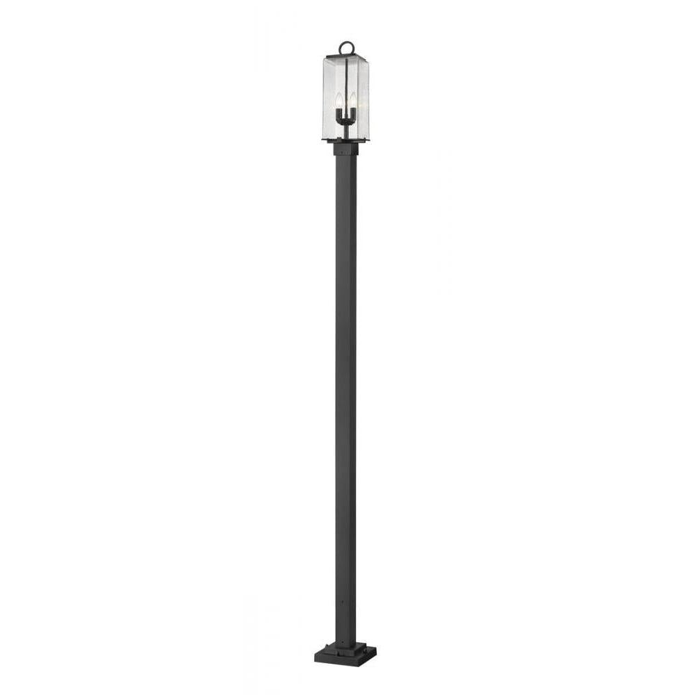 2 Light Outdoor Post Mounted Fixture-Clear Seedy