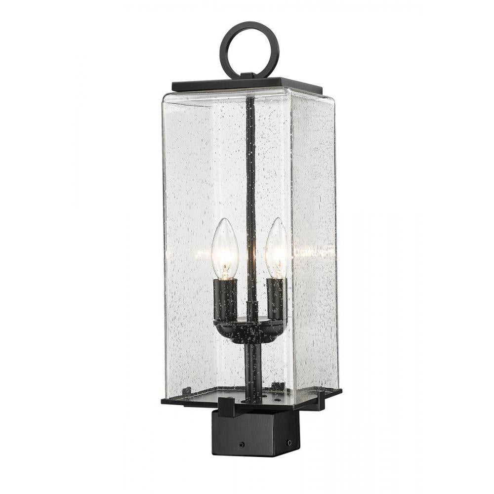 2 Light Outdoor Post Mount Fixture-Clear Seedy