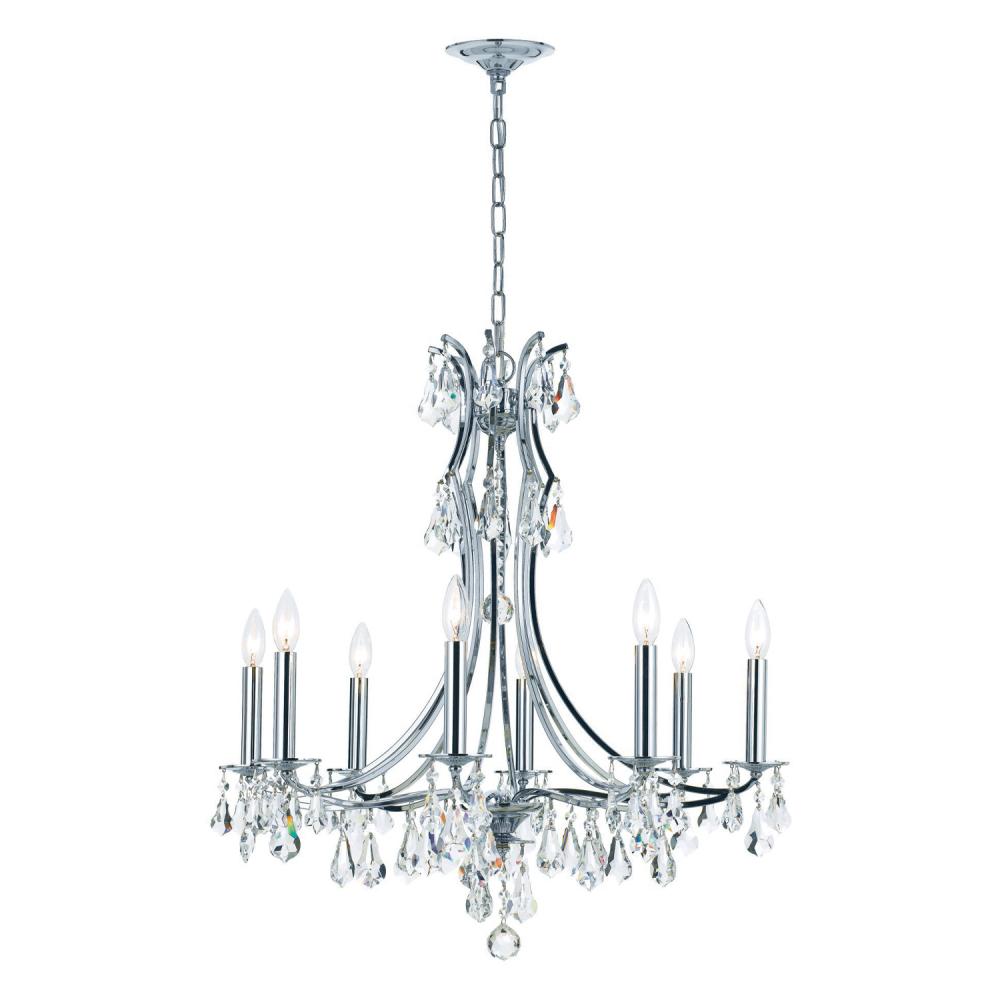 Crystorama CEDAR 5938-CH-CL-MWP Chandelier Contemporary - Polished Chrome