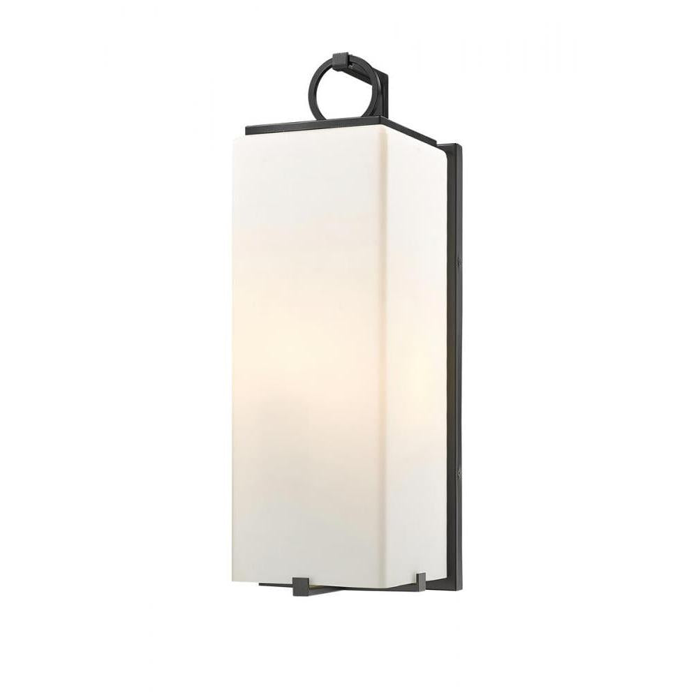 3 Light Outdoor Wall Light-White Opal
