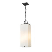 3 Light Outdoor Chain Mount Ceiling Fixture-White Opal