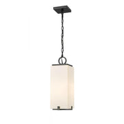 1 Light Outdoor Chain Mount Ceiling Fixture-White Opal