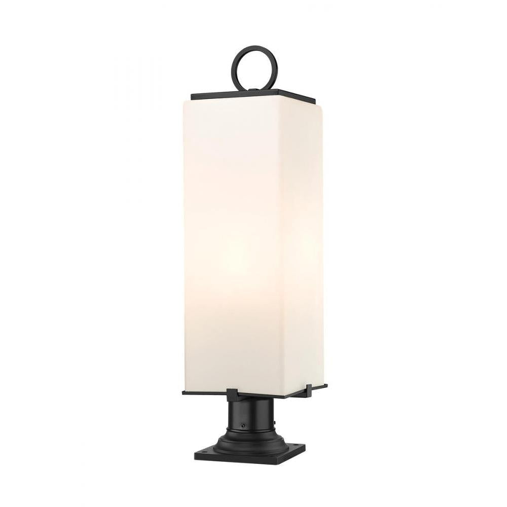 3 Light Outdoor Pier Mounted Fixture-White Opal