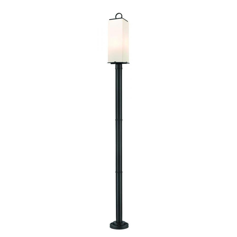 3 Light Outdoor Post Mounted Fixture-White Opal