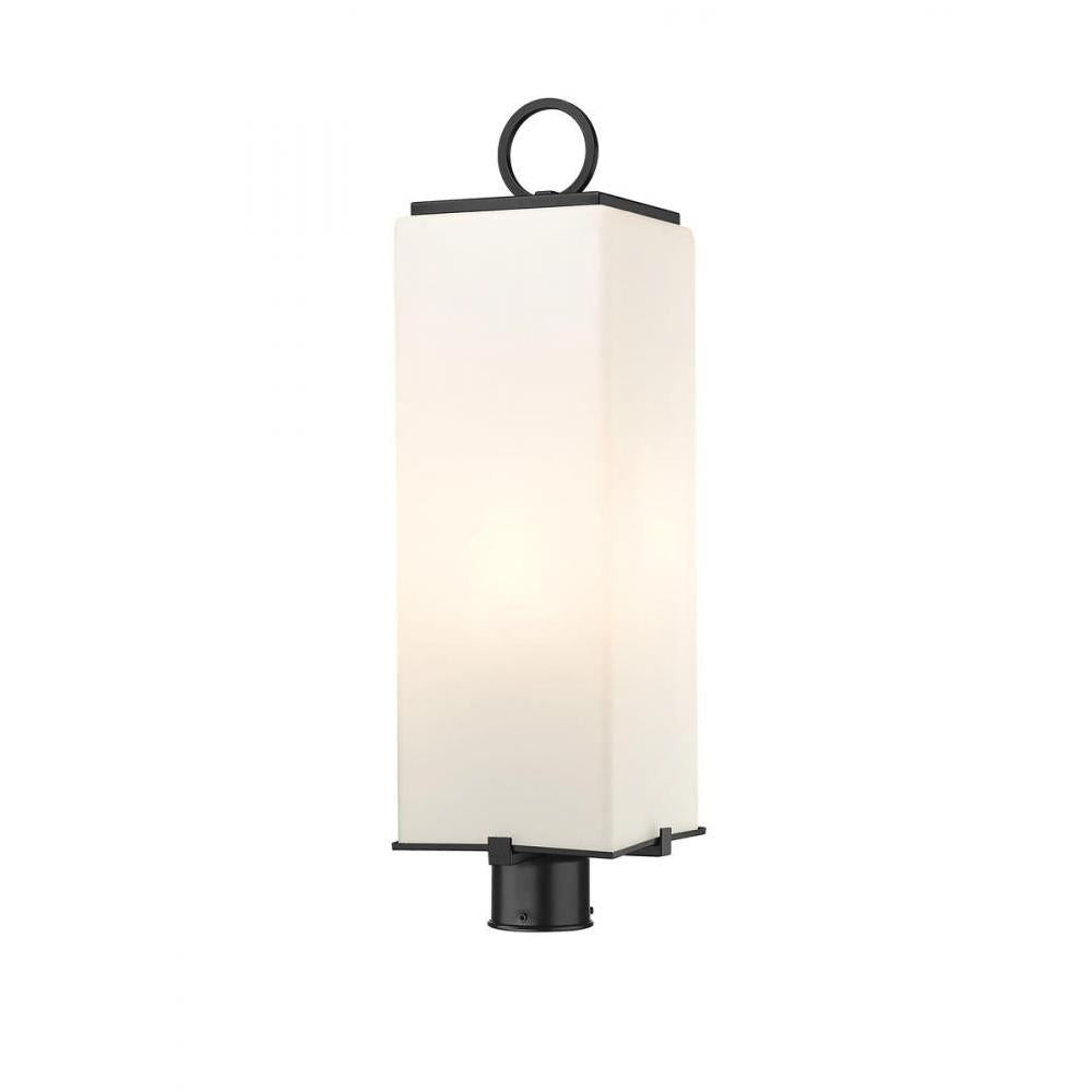 3 Light Outdoor Post Mount Fixture-White Opal