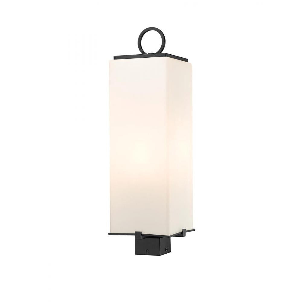 3 Light Outdoor Post Mount Fixture-White Opal