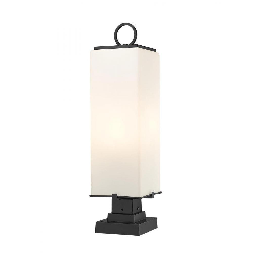 3 Light Outdoor Pier Mounted Fixture-White Opal