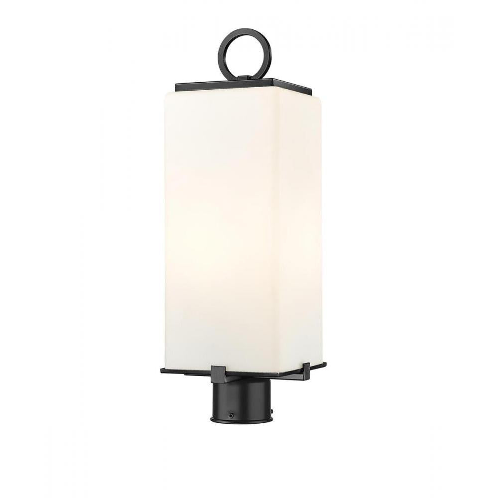 2 Light Outdoor Post Mount Fixture-White Opal