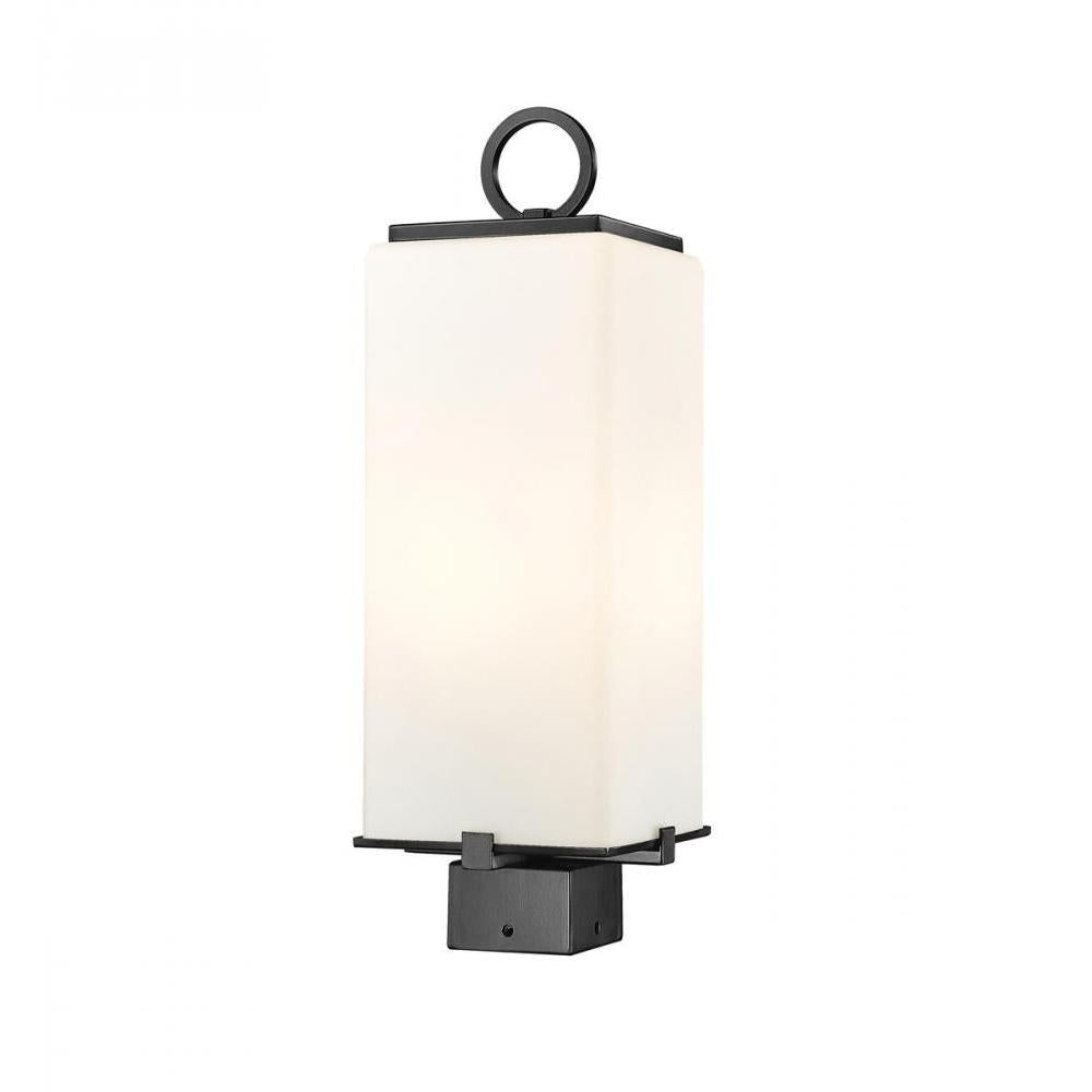 2 Light Outdoor Post Mount Fixture-White Opal
