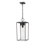 1 Light Outdoor Chain Mount Ceiling Fixture-Clear Seedy