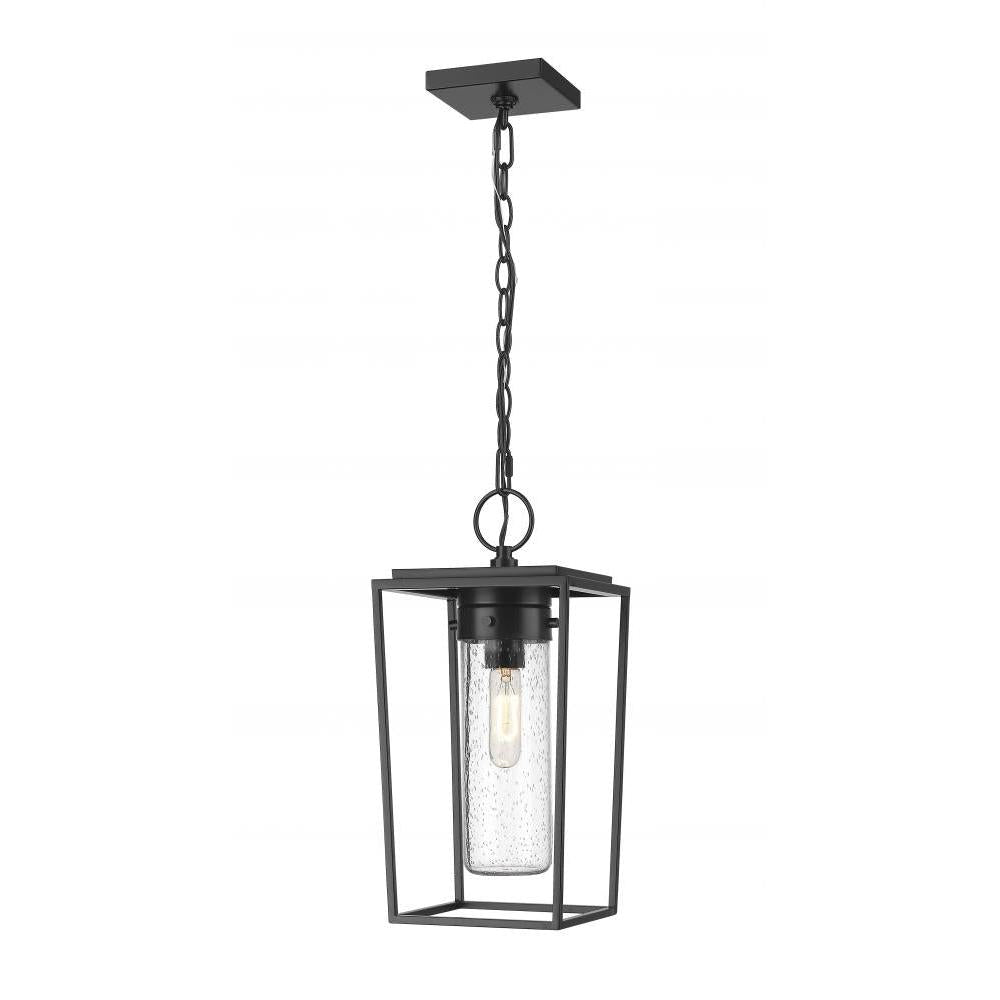 1 Light Outdoor Chain Mount Ceiling Fixture-Clear Seedy