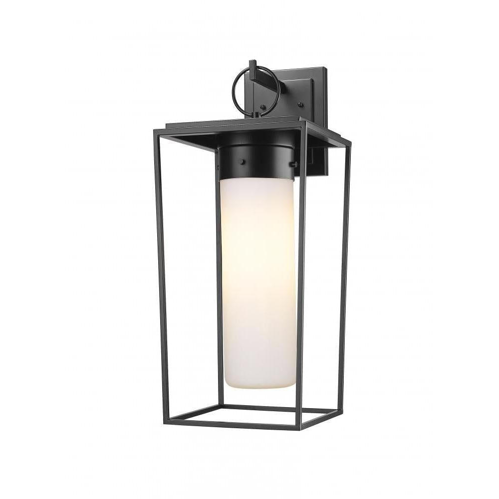 1 Light Outdoor Wall Light-White Opal