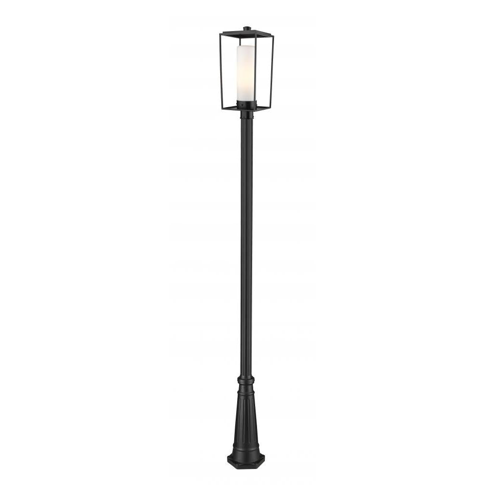 1 Light Outdoor Post Mounted Fixture-White Opal