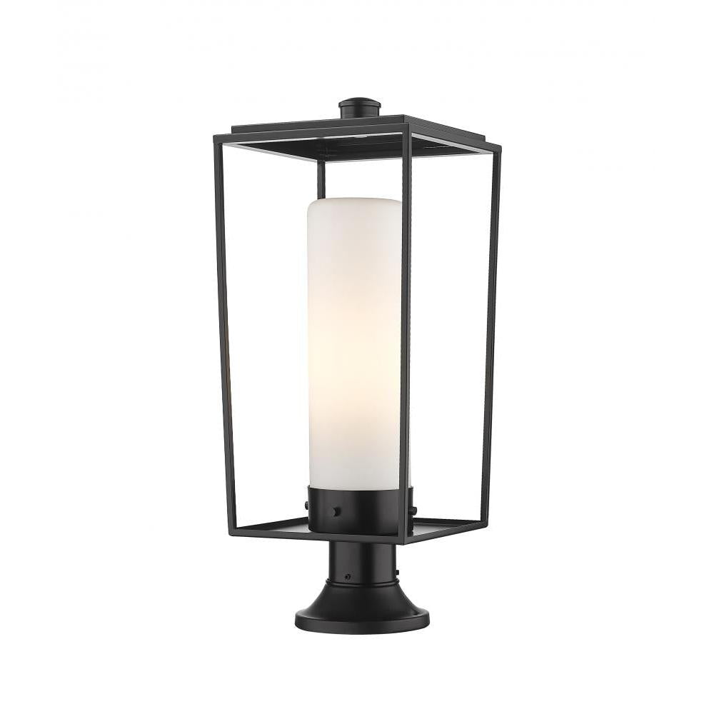 1 Light Outdoor Pier Mounted Fixture-White Opal