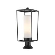 1 Light Outdoor Pier Mounted Fixture-White Opal