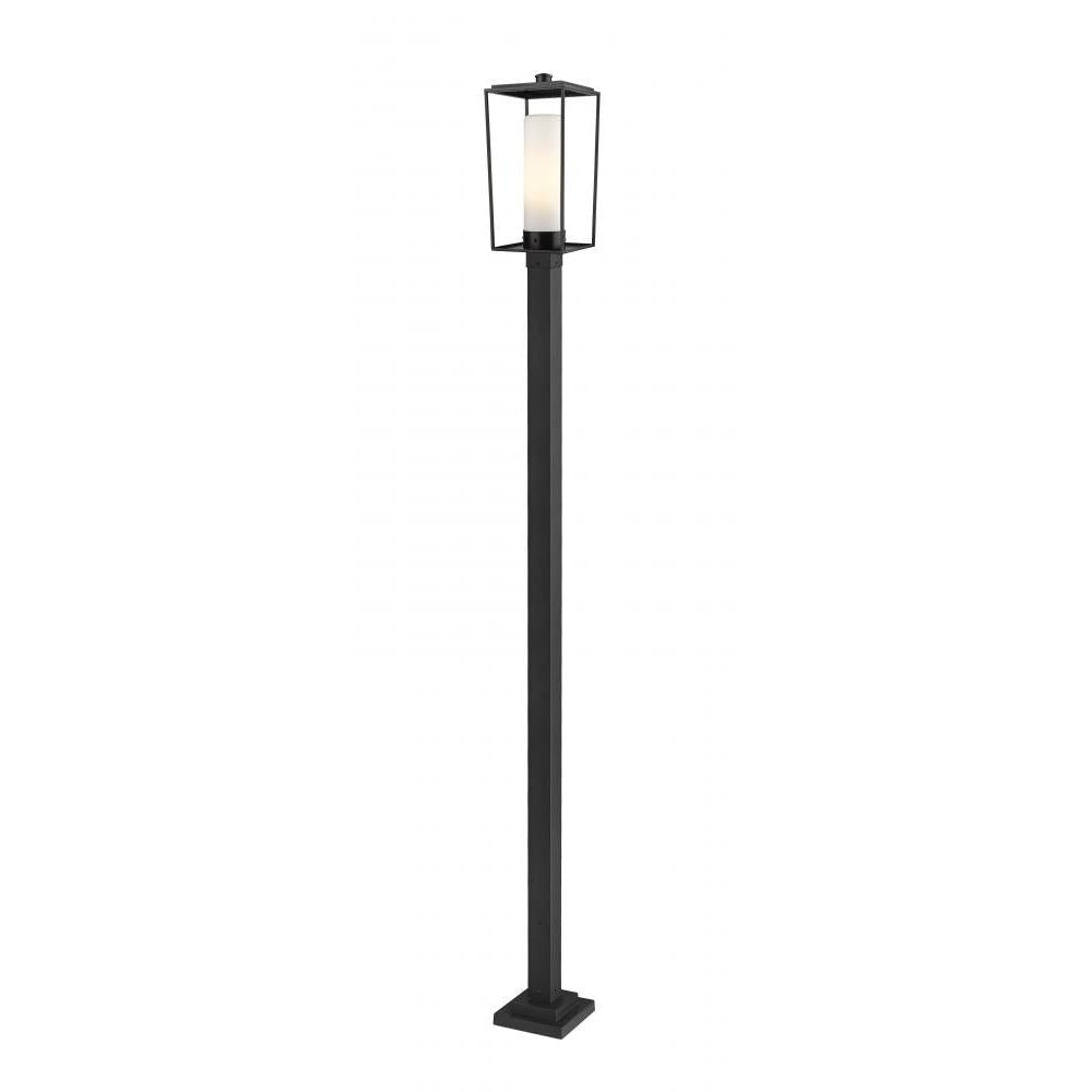 1 Light Outdoor Post Mounted Fixture-White Opal