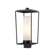 1 Light Outdoor Post Mount Fixture-White Opal