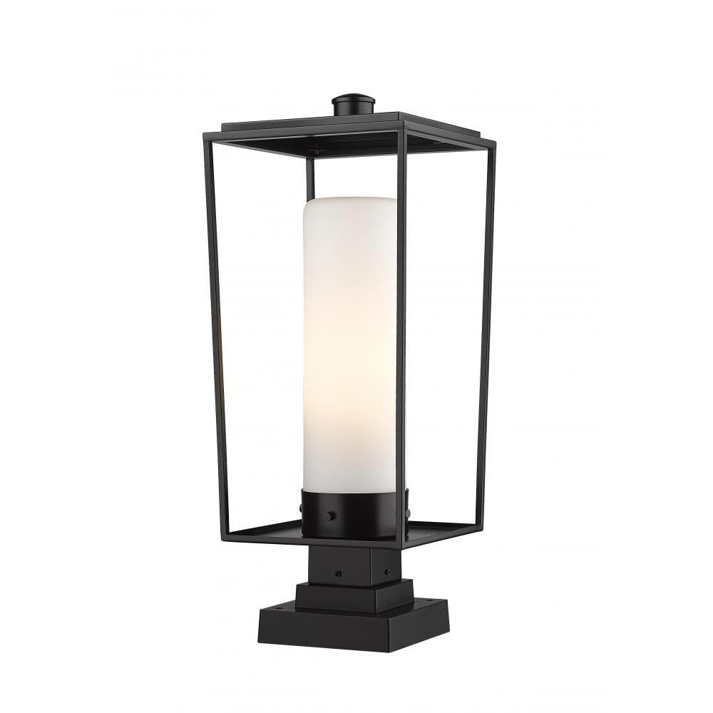 1 Light Outdoor Pier Mounted Fixture-White Opal