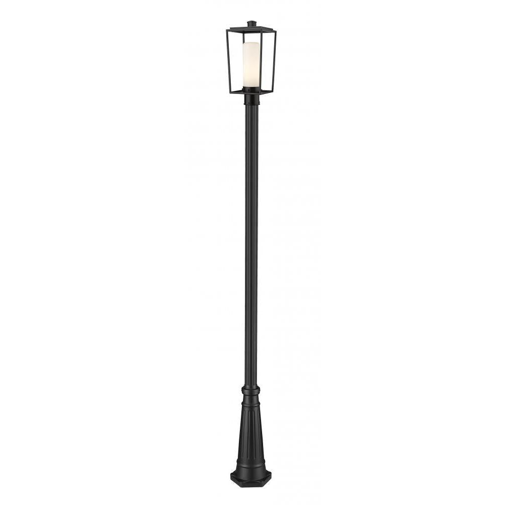 1 Light Outdoor Post Mounted Fixture-White Opal