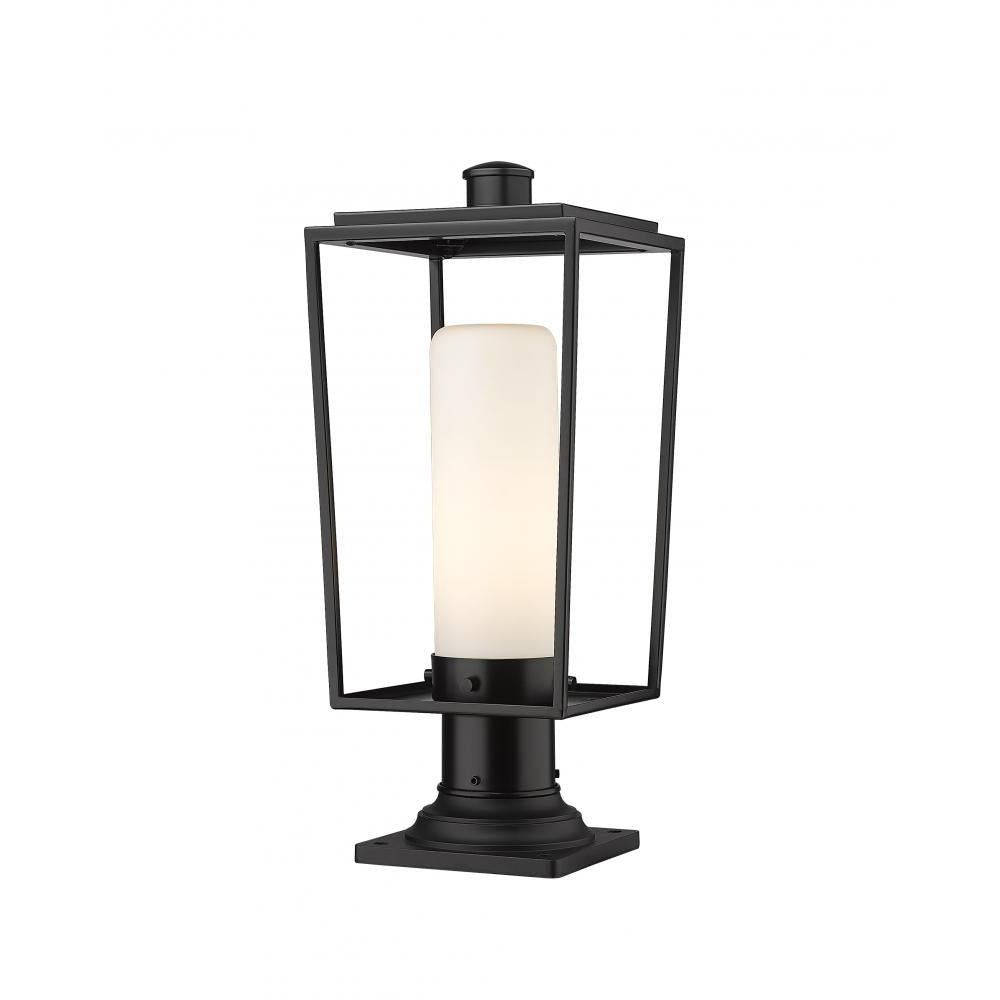 1 Light Outdoor Pier Mounted Fixture-White Opal