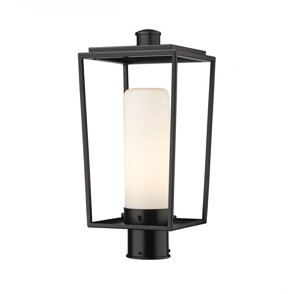1 Light Outdoor Post Mount Fixture-White Opal