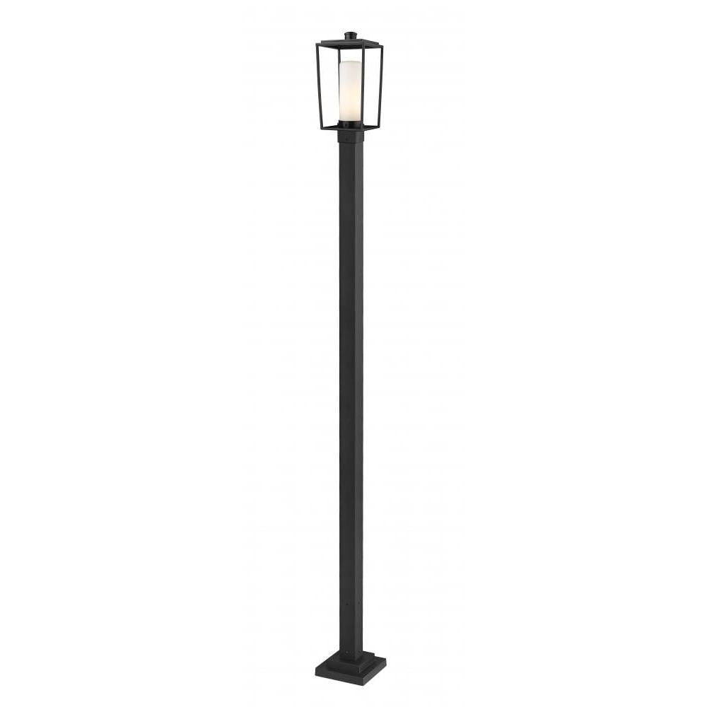 1 Light Outdoor Post Mounted Fixture-White Opal