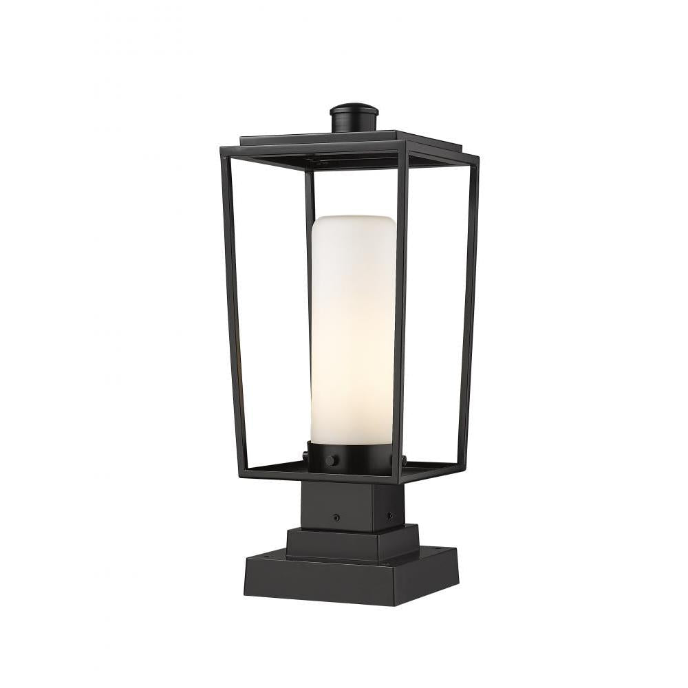1 Light Outdoor Pier Mounted Fixture-White Opal