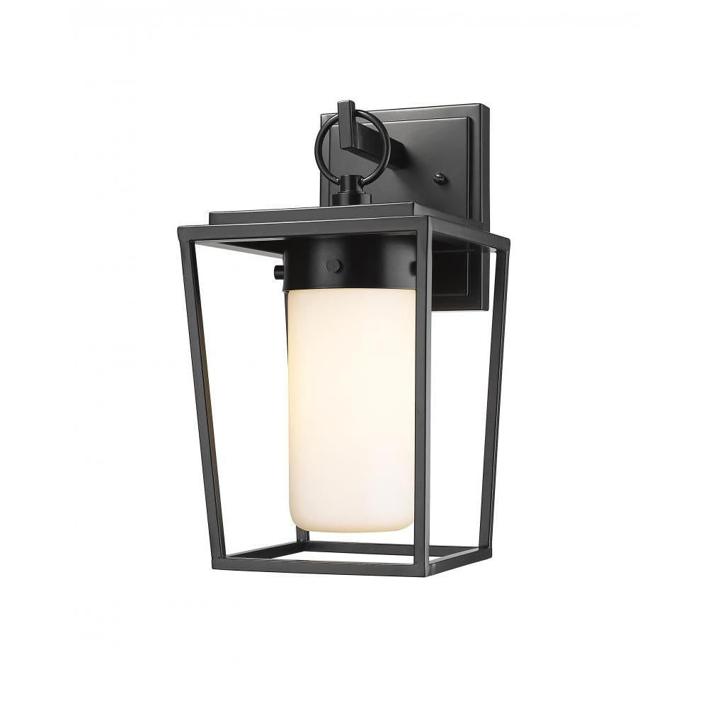 1 Light Outdoor Wall Light-White Opal