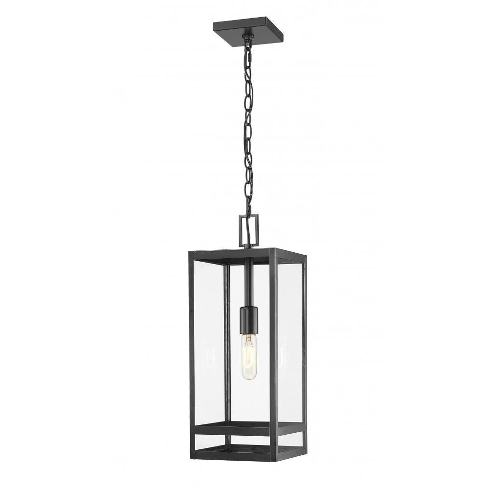 1 Light Outdoor Chain Mount Ceiling Fixture-Clear