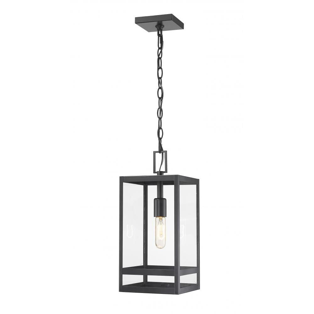 1 Light Outdoor Chain Mount Ceiling Fixture-Clear