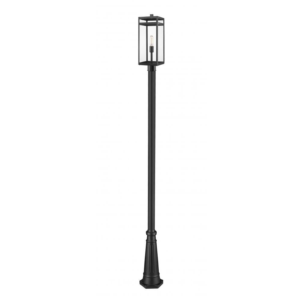 1 Light Outdoor Post Mounted Fixture-Clear