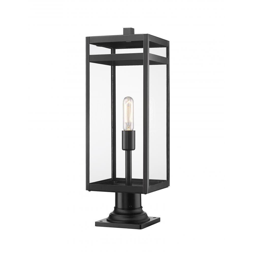 1 Light Outdoor Pier Mounted Fixture-Clear