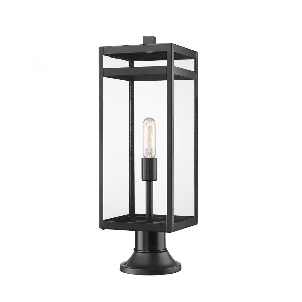 1 Light Outdoor Pier Mounted Fixture-Clear