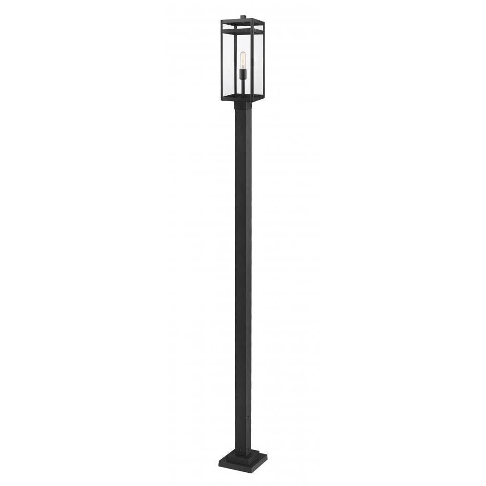 1 Light Outdoor Post Mounted Fixture-Clear