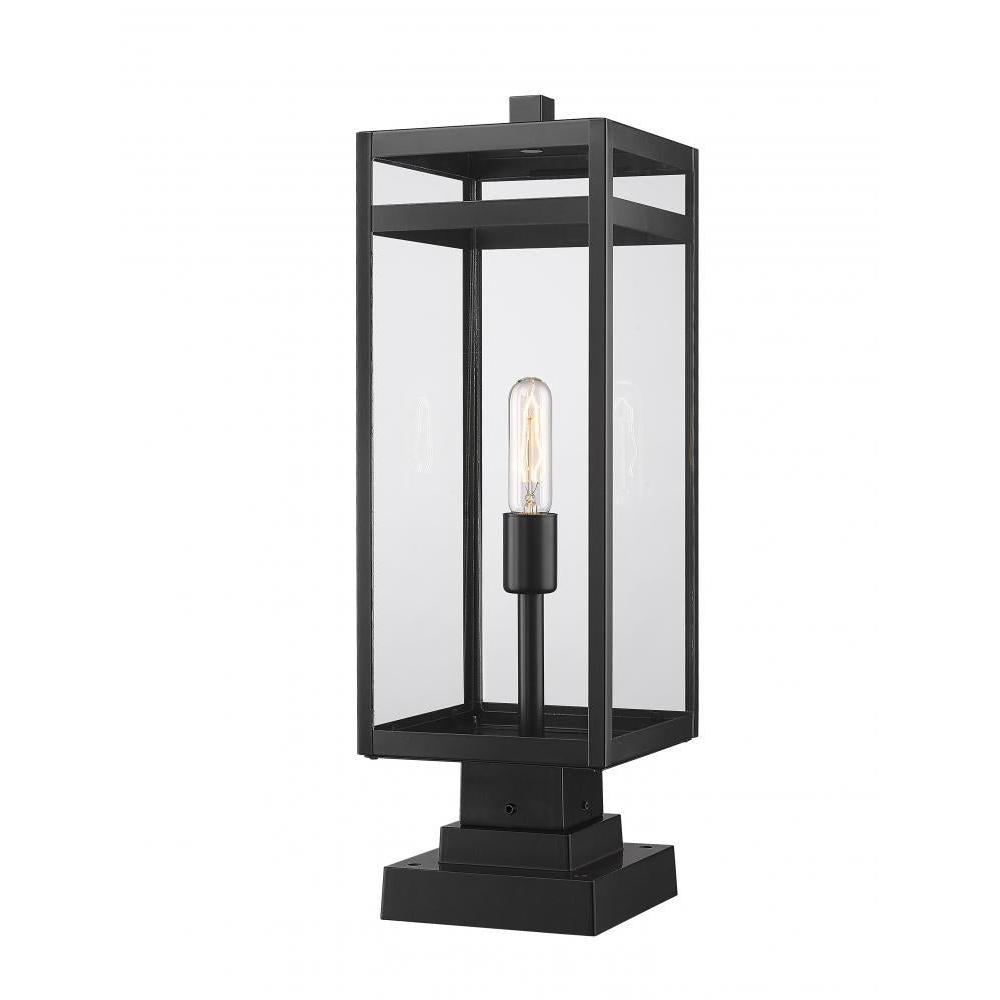 1 Light Outdoor Pier Mounted Fixture-Clear
