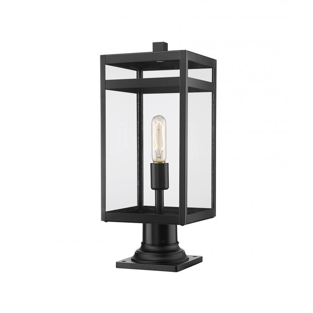 1 Light Outdoor Pier Mounted Fixture-Clear