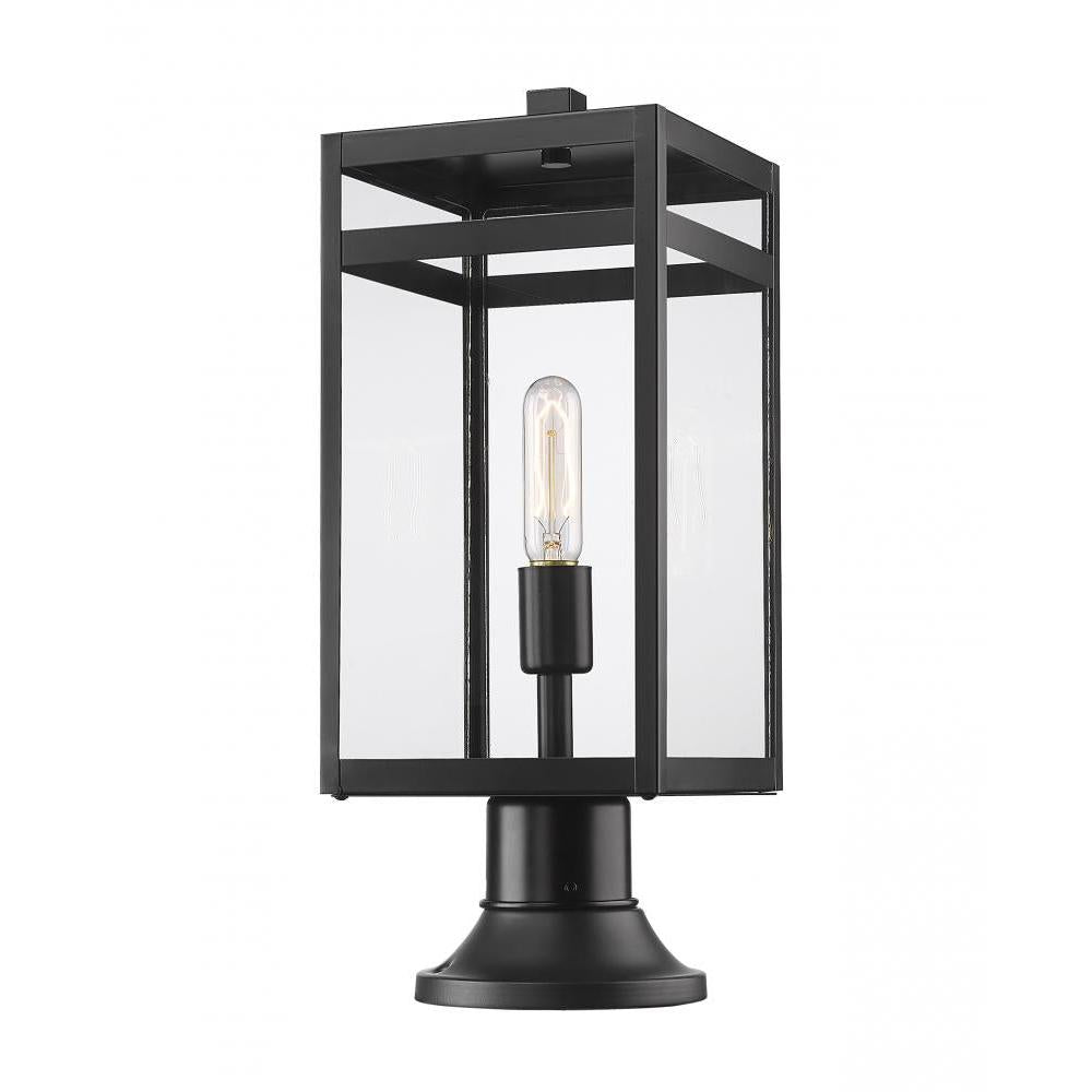 1 Light Outdoor Pier Mounted Fixture-Clear
