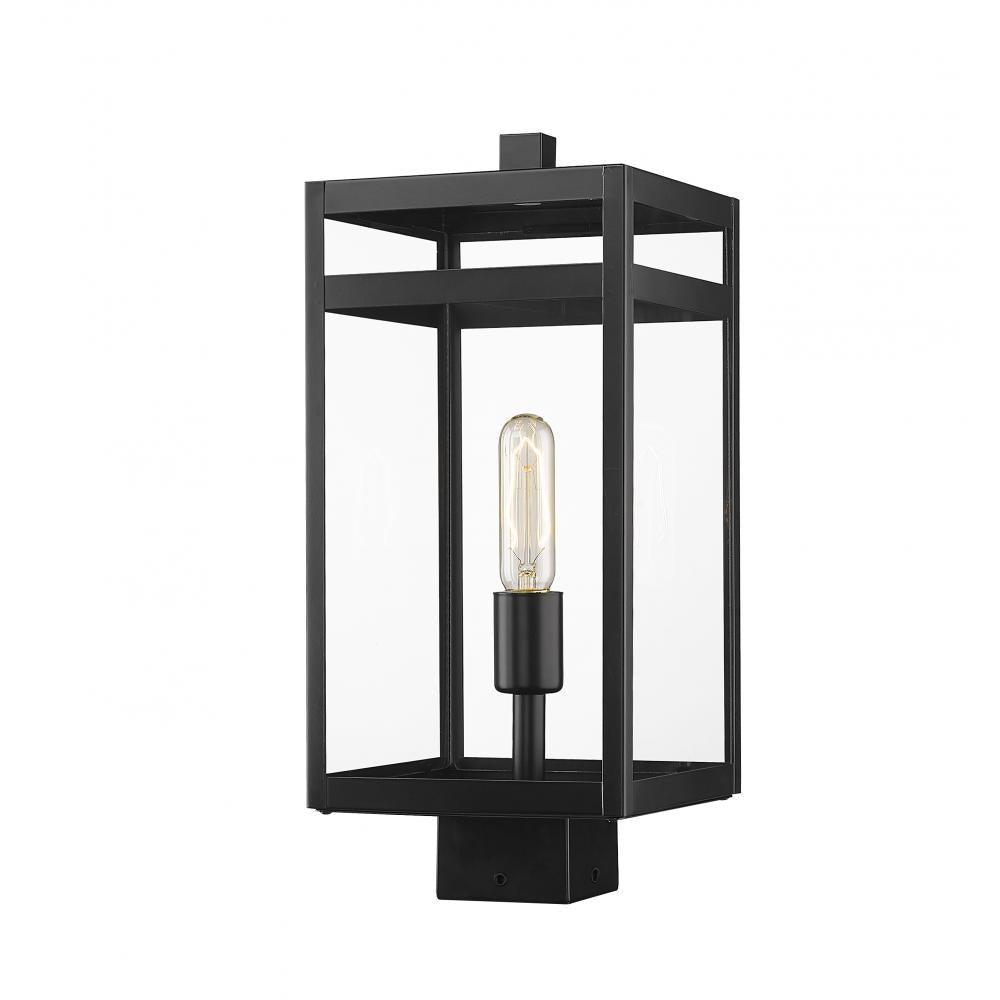 1 Light Outdoor Post Mount Fixture-Clear