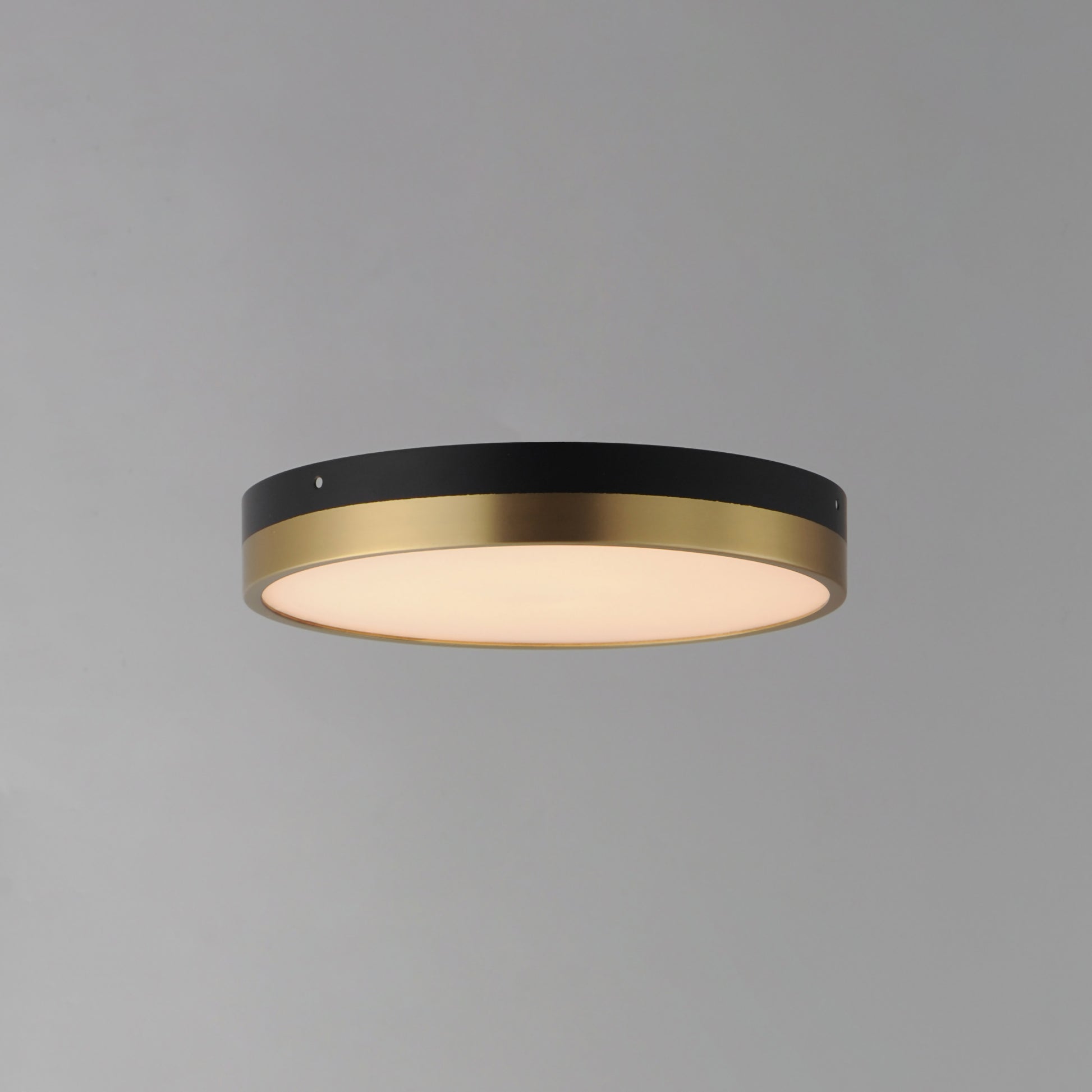 12 Inch Flush Mount – Black / Antique Brass