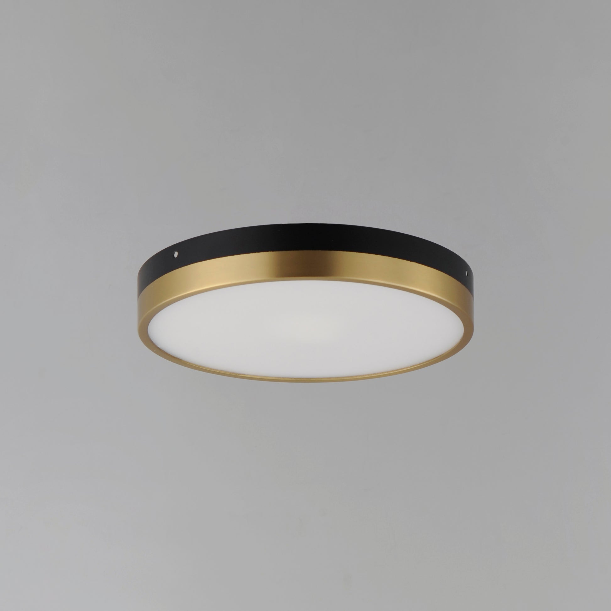 12 Inch Flush Mount – Black / Antique Brass