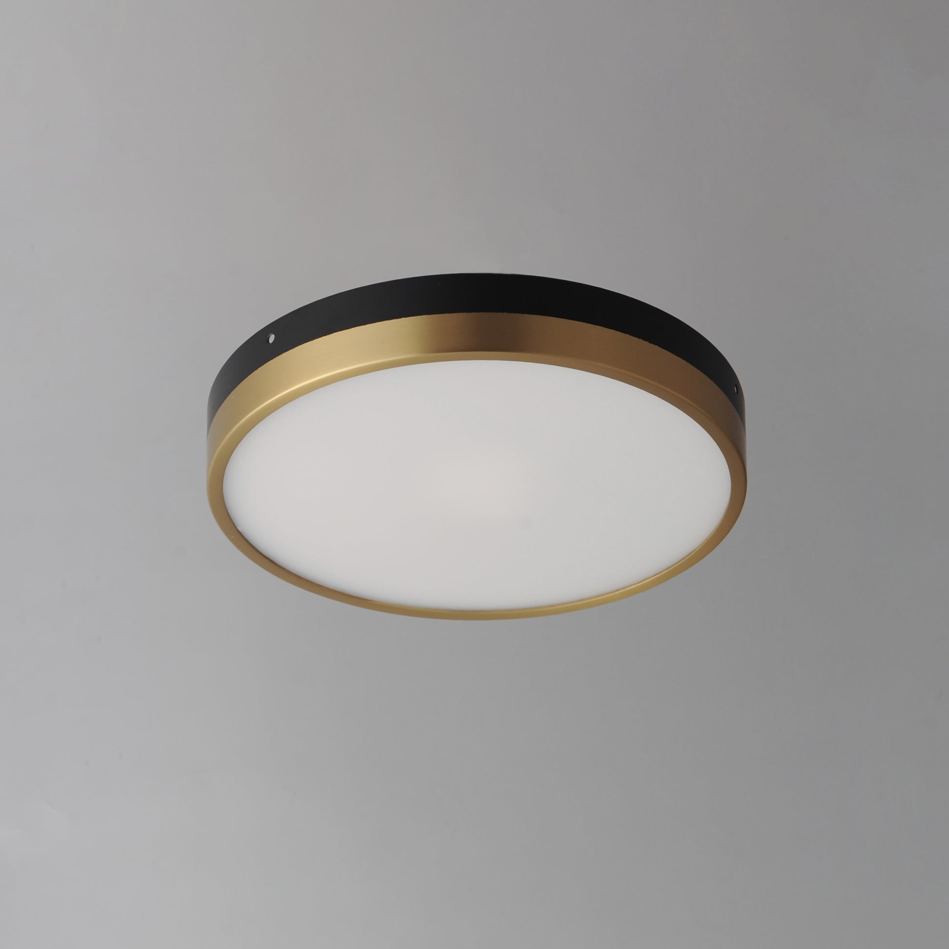 12 Inch Flush Mount – Black / Antique Brass