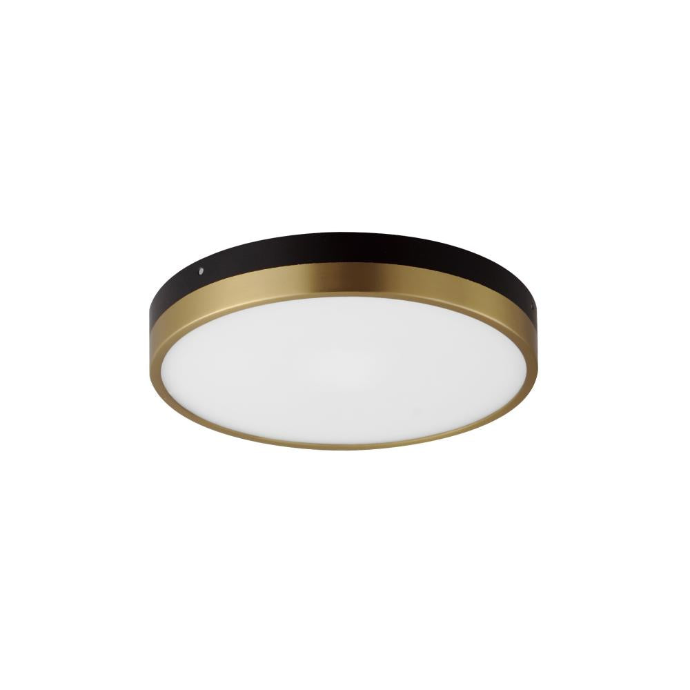 12 Inch Flush Mount – Black / Antique Brass