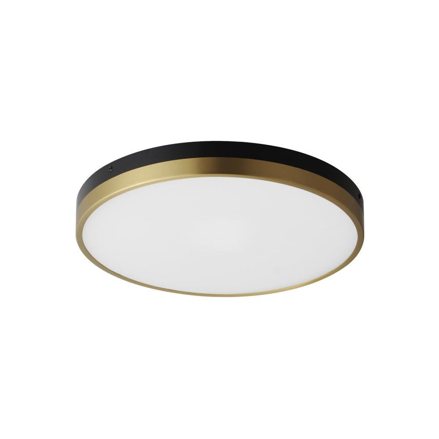 Maxim Lighting 59704WTBKAB Dapper 16 Inch Flush Mount Light – Black / Antique Brass