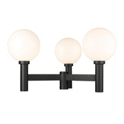 3 Light Outdoor Post Mount Fixture-White Opal